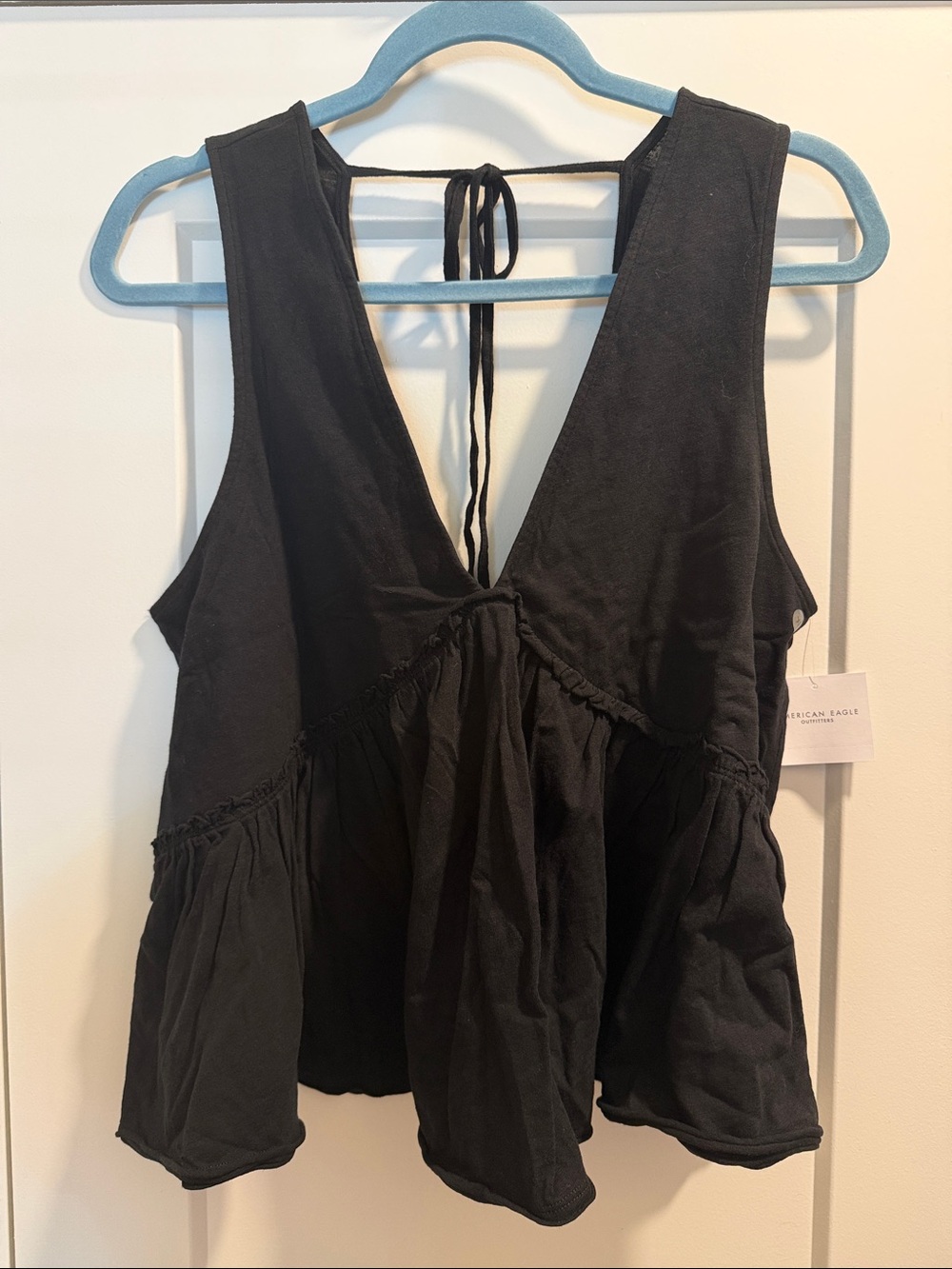 American Eagle Black Peplum Top